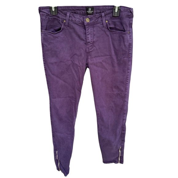 Just Black Denim - Just Black Women’s Mid Rise Slim Leg Dark Purple Denim Jean Zippered Leg Size 29